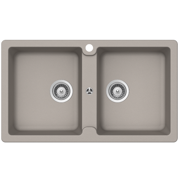 Schock Typos Double Bowl 1 Tap Hole Concrete Grey