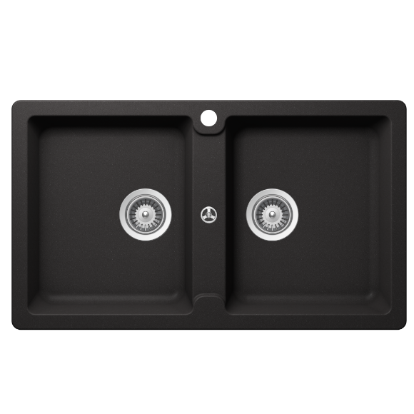 Schock Typos Double Bowl 1 Tap Hole Nero Black