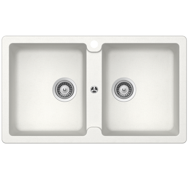 Schock Typos Double Bowl 1 Tap Hole Alpina White