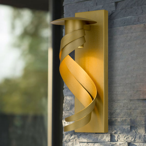 Telbix Tobera Exterior Wall Light Brass