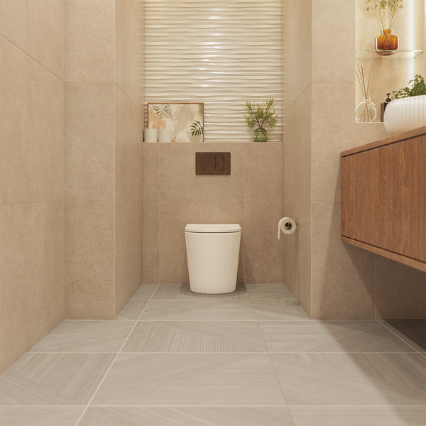 Alma Vintage Antique Brass In Wall Rimless Toilet Suite with Square Buttons