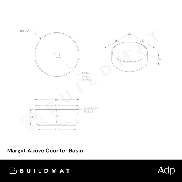 ADP Margot Basin Matte Concrete
