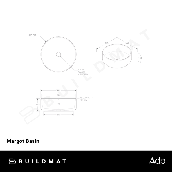 ADP Margot Basin Matte White