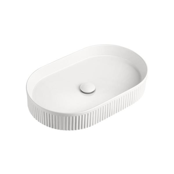 ADP Pill Fluted Above Counter Basin Matte White