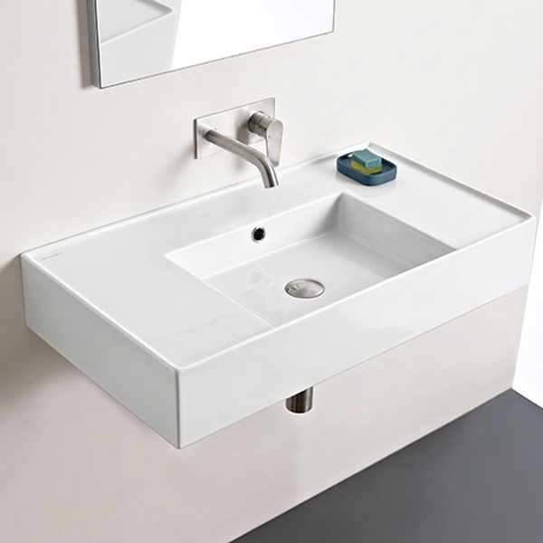 ADP Teorema Wall Basin 800 Centre with 0 Tap Hole White