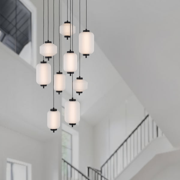 Telbix Torso 9 Light Pendant Black