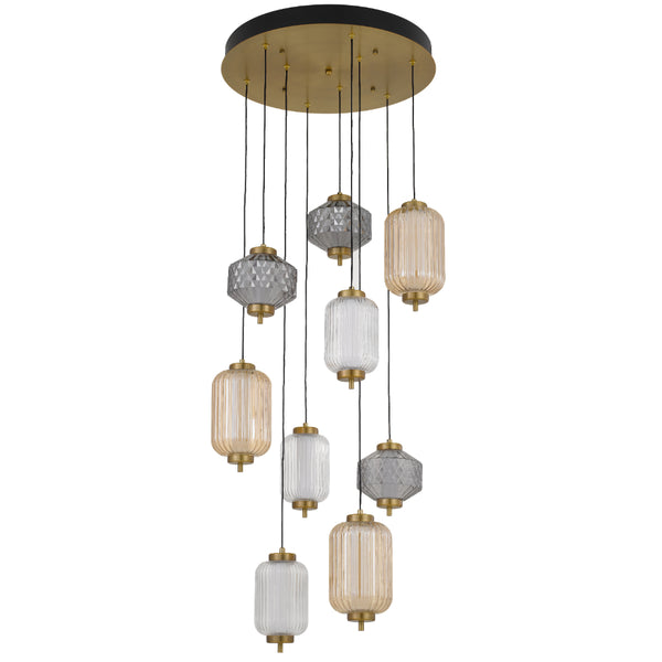 Telbix Torso 9 Light Pendant Brass