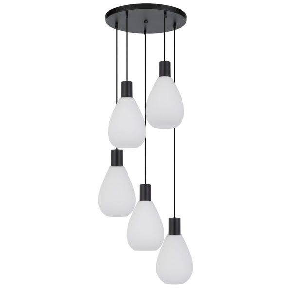 Telbix Tresor 5 Lights Pendant Black Opal Matt