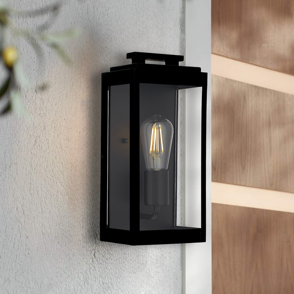 Telbix Truman 1 Light Exterior Wall Light Black