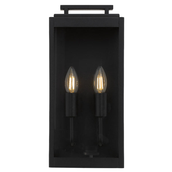 Telbix Truman 2 Light Exterior Wall Light Black