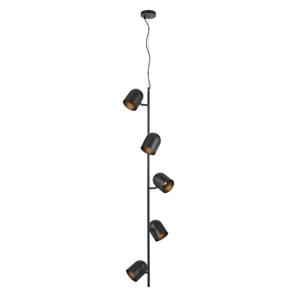 Telbix Turin 5 Light Pendant Black