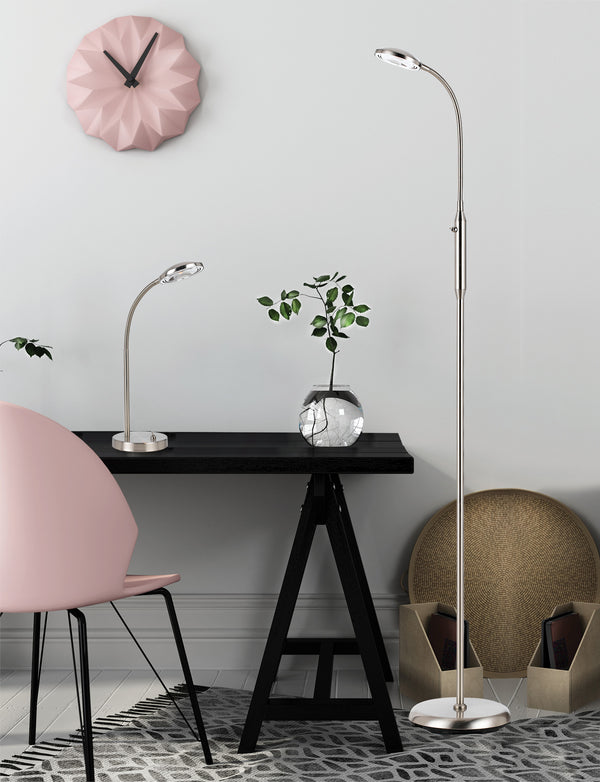 Telbix Tyler Led Floor Lamp Nickel