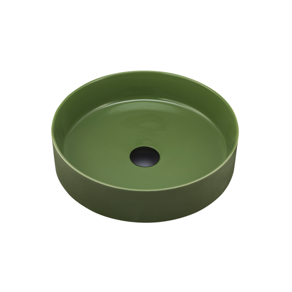 Oliveri Terzofoco Short Circular Counter Top Basin Olive Green