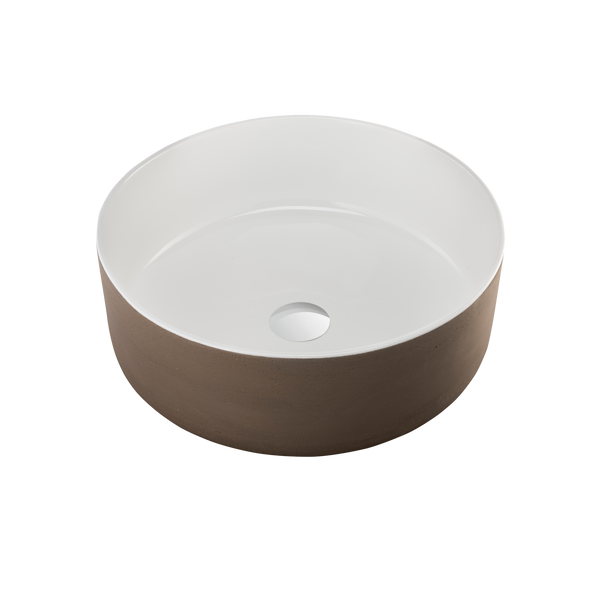 Oliveri Terzofoco Natural Earth And Circular Counter Top Basin White