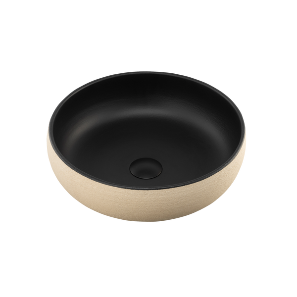 Oliveri Terzofoco Curved Counter Top Basin Light Earth and Matte Black