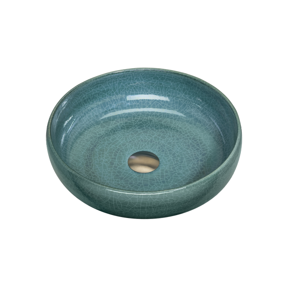 Oliveri Terzofoco Curved Counter Top Basin Emerald Green