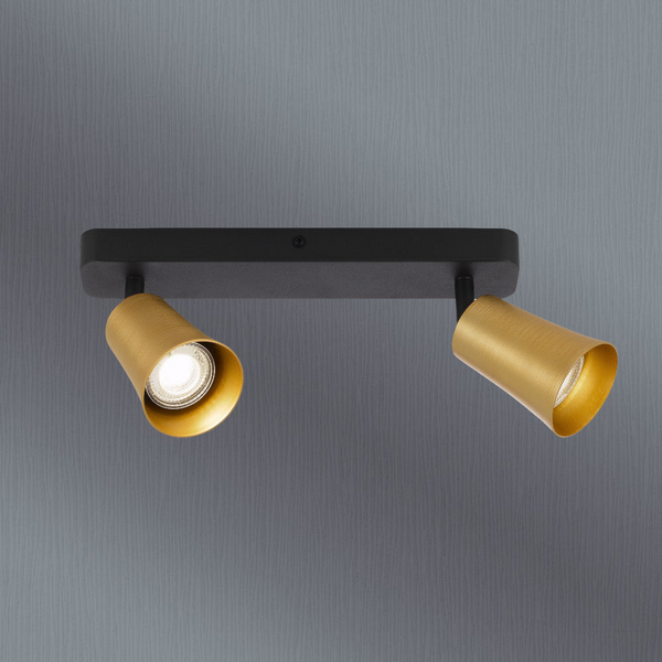Telbix Alvey 2 Lights Spot Bar Gold Black