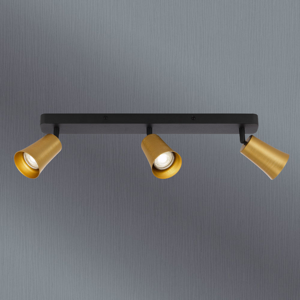 Telbix Alvey 3 Lights Spot Bar Gold Black
