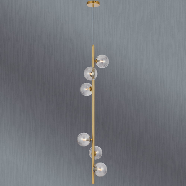 Telbix Elson 6 Light Pendant Antique Gold Smoke