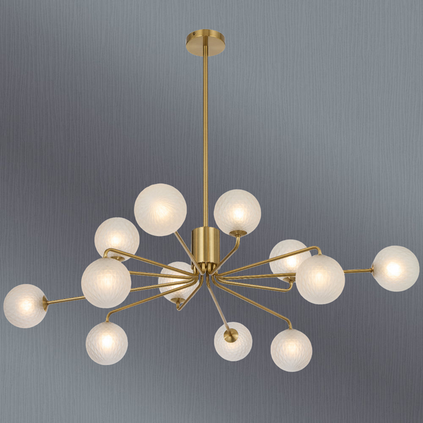 Telbix Felton 12 Light Pendant Antique Gold Frost Tear