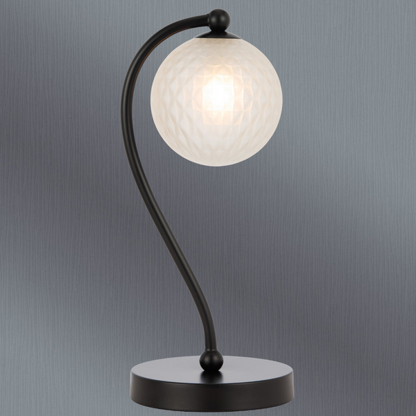 Telbix Felton Table Lamp Black Frost Tear