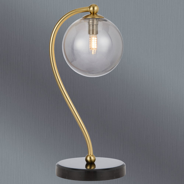 Telbix Felton Table Lamp Black Marble Smoke