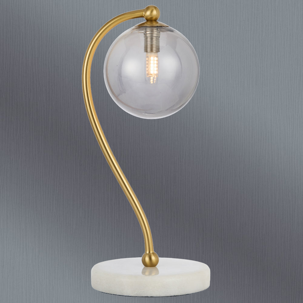 Telbix Felton Table Lamp White Marble Smoke