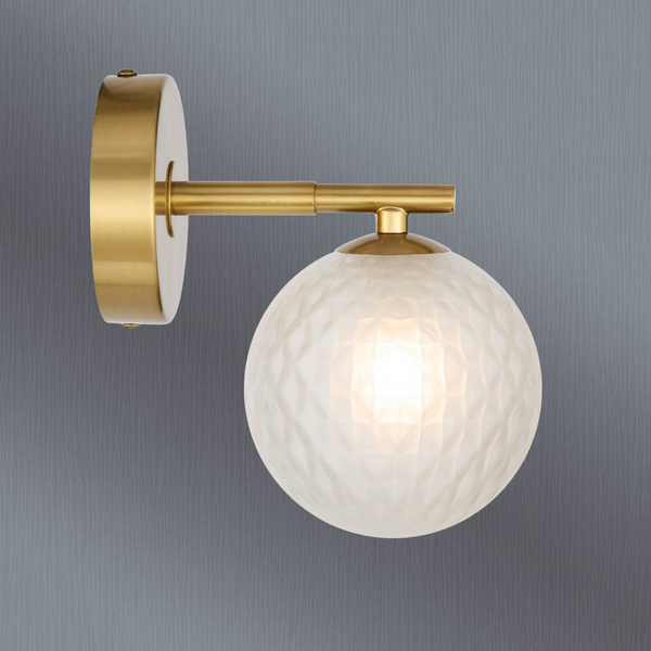 Telbix Felton 1 Light Wall Light Antique Gold Frost Tear