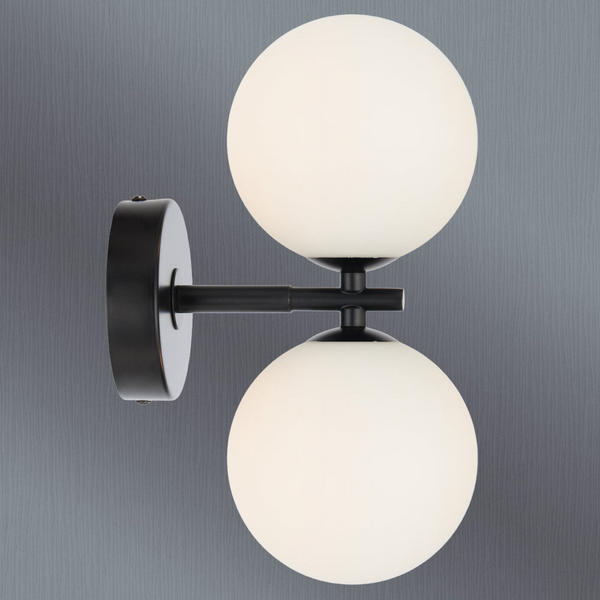 Telbix Felton 2 Light Wall Light Black Opal Matt