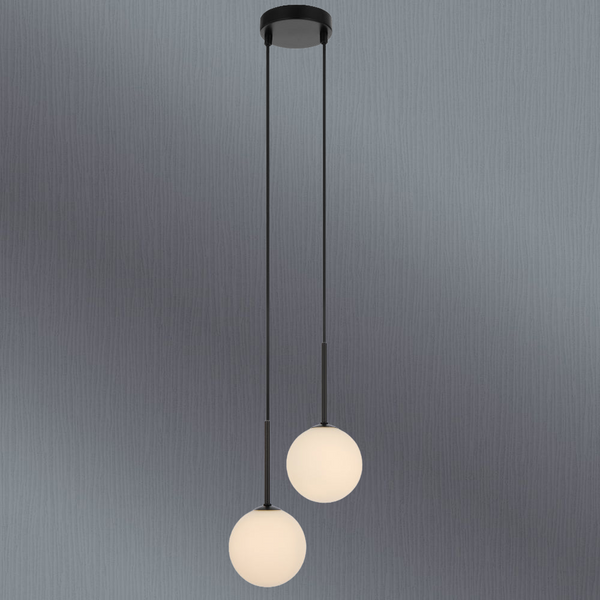 Telbix Gaston 2 Light Pendant Black Opal Matt