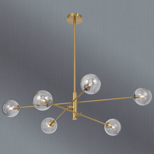 Telbix Gaston 6 Light Pendant Antique Gold Smoke