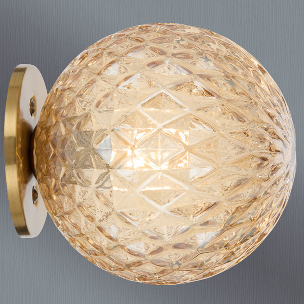 Telbix Gaston Wall Light Antique Gold Amber Tear