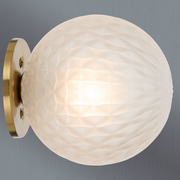 Telbix Gaston Wall Light Antique Gold Frost Tear