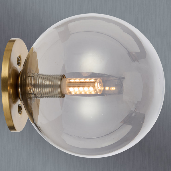 Telbix Gaston Wall Light Antique Gold Smoke