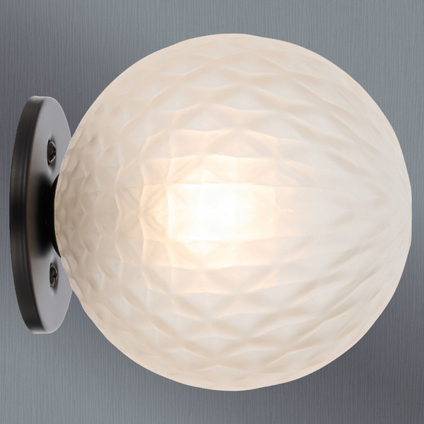 Telbix Gaston Wall Light Black Frost Tear