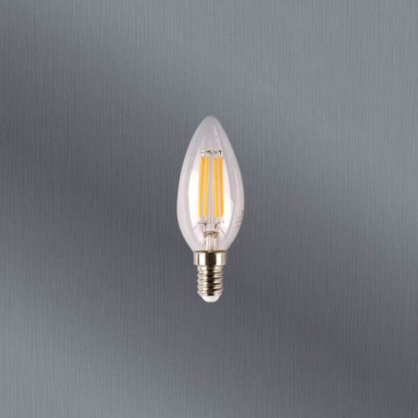 Telbix E14 4W Led Candle Globe Clear Dim 5000K