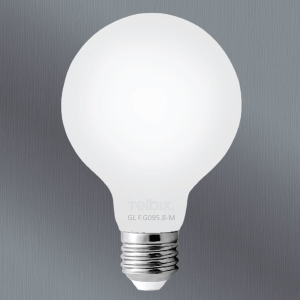 Telbix E27 G95 8W Led Globe Milk Dim 4000K