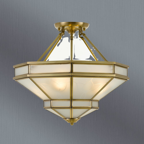 Telbix Howard CTC 4 Lights Antique Brass Frost Glass