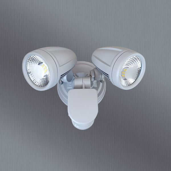 Telbix Illume Twin Exterior Spot Sensor Silver