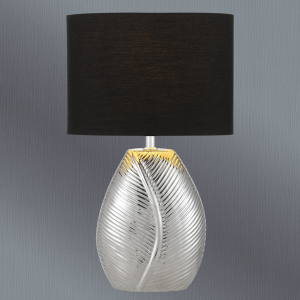 Telbix Klee Ceramic Table Lamp Chrome