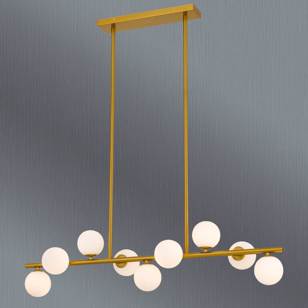 Telbix Moran 9 Lights Pendant Antique Gold Opal Matt