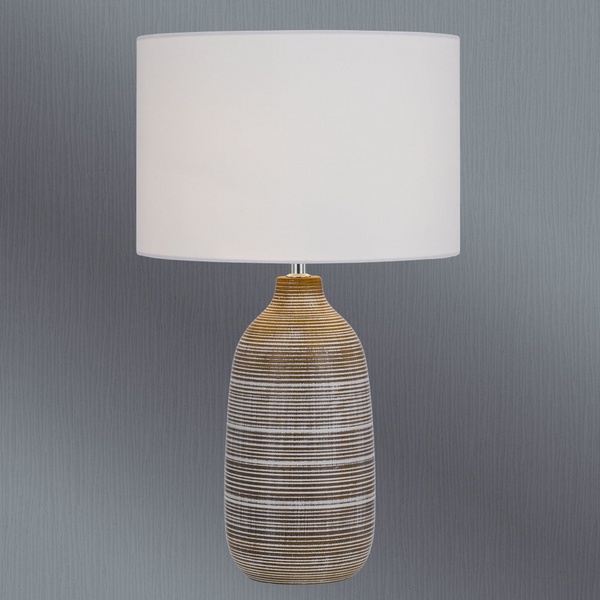 Telbix Nastro Ceramic Table Lamp Brown White