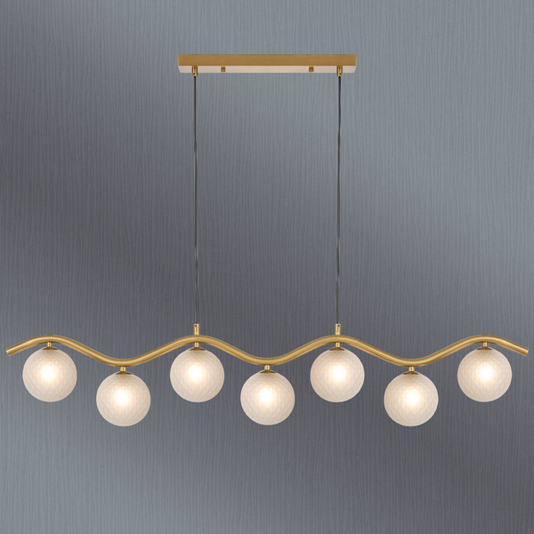 Telbix Orton 7 Light Pendant Antique Gold Frost Tear