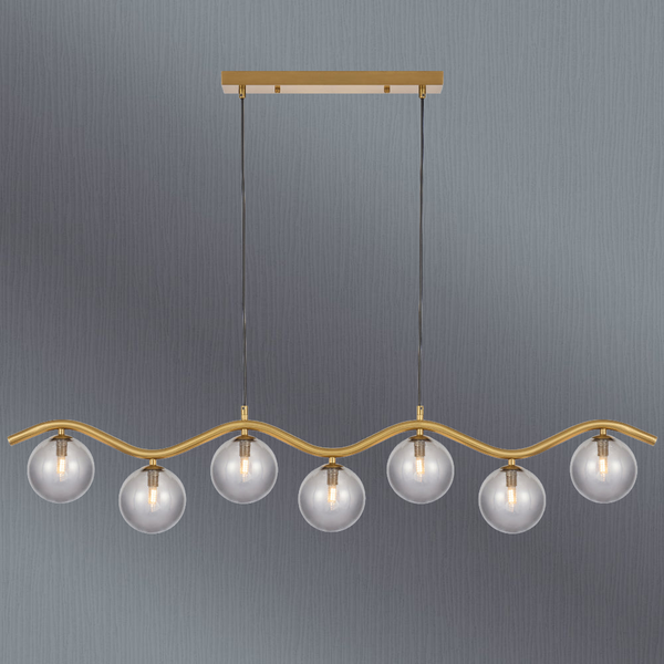 Telbix Orton 7 Light Pendant Antique Gold Smoke