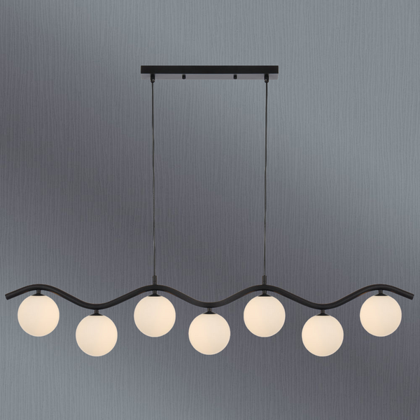 Telbix Orton 7 Light Pendant Black Opal Matt