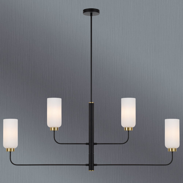 Telbix Sebring 4 Lights Long Pendant Black Opal Matt