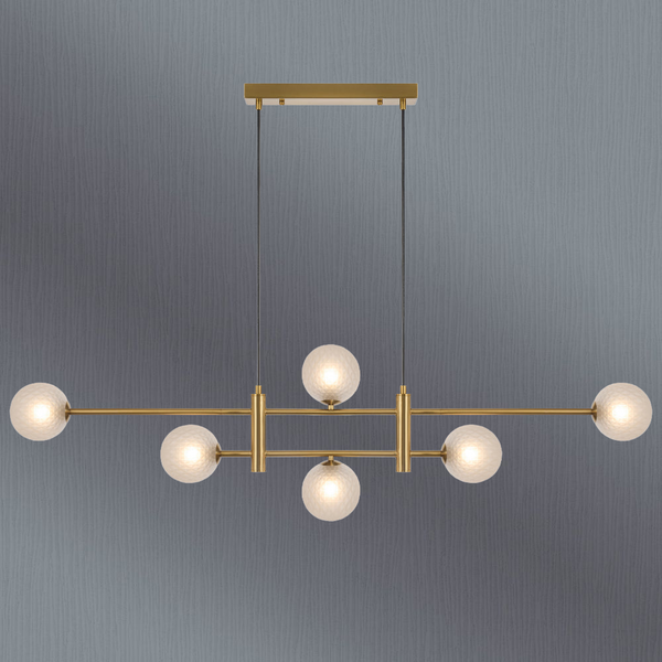 Telbix Tyson 6 Light Pendant Antique Gold Frost Tear