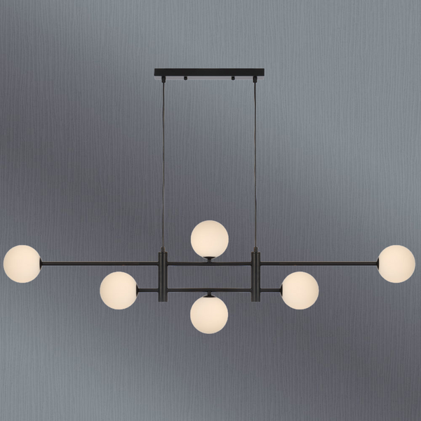 Telbix Tyson 6 Light Pendant Black Opal Matt