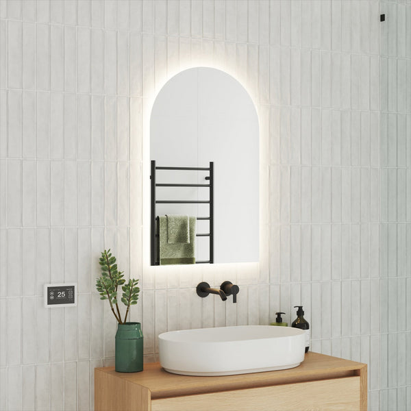 Thermogroup Ablaze Backlit Arch Shape Mirror with Cool Light 500x800x45mm 47Watts