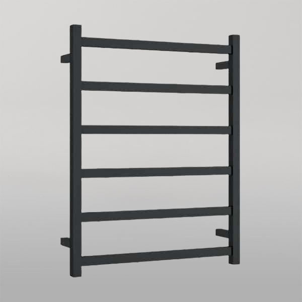 Thermogroup Square Ladder Heated Towel Rail 600mm Matte Black